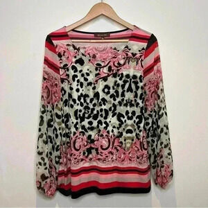 🇨🇦Melanie Lynn Leopard Print  Blouse Made in Canada